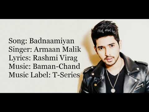 &quot;BADNAAMIYAN&quot; Full Song With Lyrics ▪ Armaan Malik ▪ Hate Story IV ▪ Karan Wahi, Urvashi Rautela